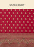 Mohey Berry Red Floral Buta Patterned Cutdana Embroidered Bridal Saree