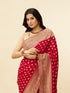 Mohey Berry Red Floral Buta Patterned Cutdana Embroidered Bridal Saree