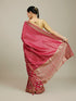 Mohey Dark Pink Zari Embroidered Bridal Saree