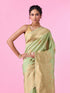 Mohey Pista Green Sparkle Saree