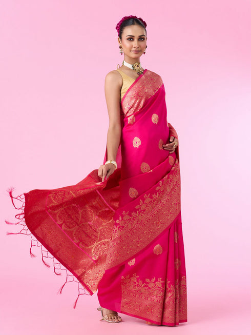 Mohey Pink Elegance Traditional Saree