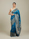 Mohey Teal Blue Patterned Saree