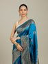 Mohey Teal Blue Patterned Saree