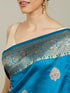 Mohey Teal Blue Patterned Saree