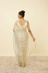 Mohey Green Lily Saree with Chevron Patterned Borders