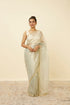 Mohey Green Lily Saree with Chevron Patterned Borders