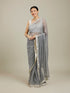 Mohey Light Grey Mirror Work Saree