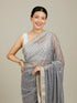 Mohey Light Grey Mirror Work Saree