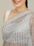 Mohey Light Grey Mirror Work Saree
