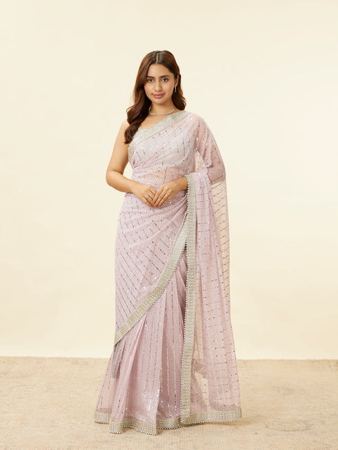 Mohey Carnation Pink Sequin Work Saree