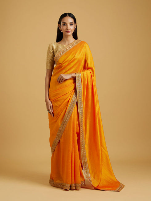 Mohey Mustard Yellow Splendour Saree
