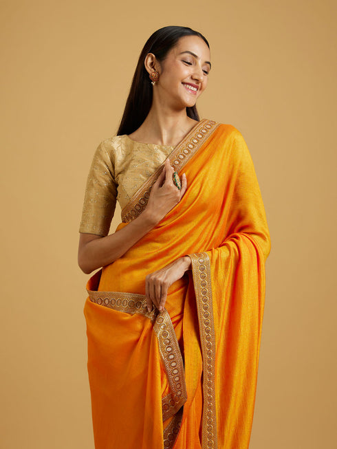 Mohey Mustard Yellow Splendour Saree