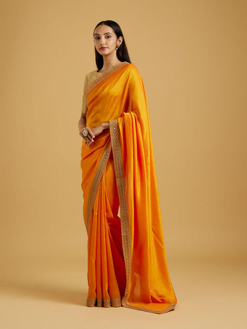 Mohey Mustard Yellow Splendour Saree