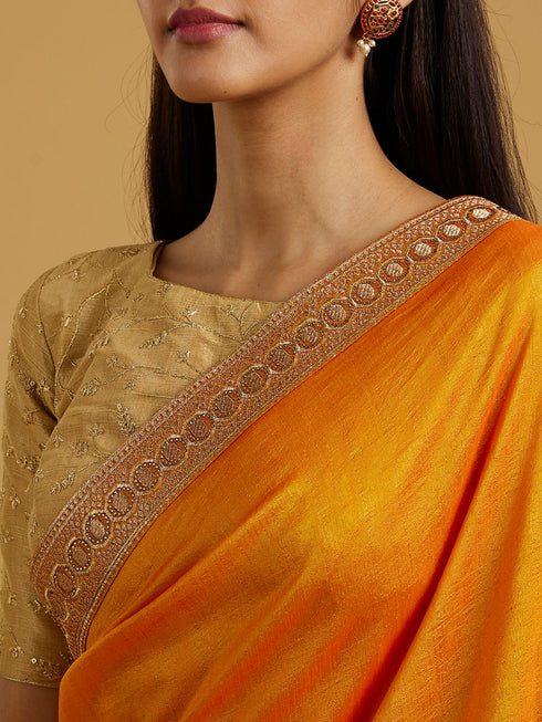 Mohey Mustard Yellow Splendour Saree