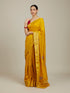 Mohey Mustard Yellow Buta Embroidered Saree with Scalloped Borders