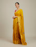 Mohey Mustard Yellow Buta Embroidered Saree with Scalloped Borders
