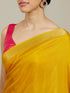 Mohey Mustard Yellow Buta Embroidered Saree with Scalloped Borders