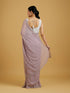 Mohey Dazzling Purple Georgette Saree
