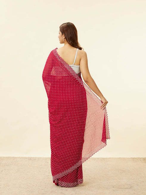 Mohey Berry Red Stone Work Saree