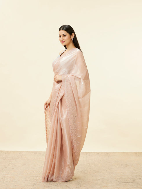Mohey Rose Pink Stone Work Saree