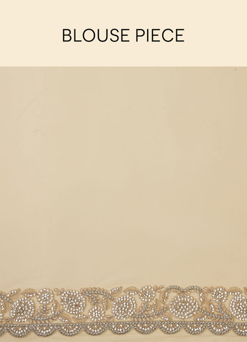 Mohey Sandstone Beige Rhinestone Work Saree