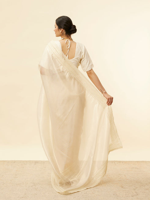 Mohey Sandstone Beige Rhinestone Work Saree