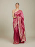 Mohey Dark Pink Zari Weaved Saree