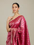Mohey Dark Pink Zari Weaved Saree