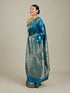 Mohey True Blue Paisley Bordered Saree