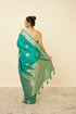 Mohey Turquoise Green Saree with Peacock Patterns