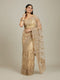 Mohey Warm Beige Bel Buti Patterned Stone Work Saree