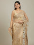 Mohey Warm Beige Bel Buti Patterned Stone Work Saree