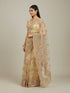 Mohey Warm Beige Bel Buti Patterned Stone Work Saree