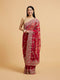 Mohey Rani Red Floral Bel Embroidered Saree with Stone Studded Buta Embroidery