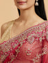 Mohey Rani Red Floral Bel Embroidered Saree with Stone Studded Buta Embroidery