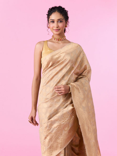 Mohey Elegant Beige Gifting Saree