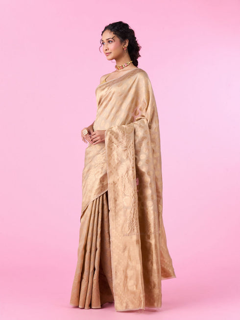 Mohey Elegant Beige Gifting Saree