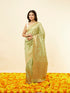 Mohey Pista Green Floral Zari Work Saree