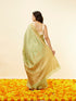 Mohey Pista Green Floral Zari Work Saree