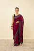 Mohey Rouge Red Stone Work Saree with Floral Patterns