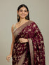 Mohey Ruby Red Floral Zari Work Bridal Saree