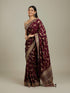 Mohey Ruby Red Floral Zari Work Bridal Saree