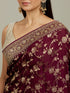 Mohey Ruby Red Floral Zari Work Bridal Saree