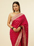 Mohey Rani Pink Buta Printed Sequinned Bridal Saree