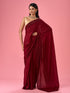 Mohey Maroon Splendor Satin Saree