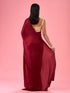 Mohey Maroon Splendor Satin Saree