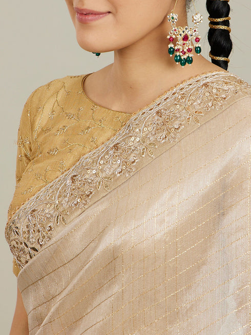 Mohey Rose Pink Fawn Sequinned Saree