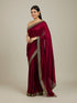 Mohey Rose Red Embroidered Border Saree