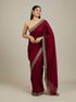 Mohey Rose Red Embroidered Border Saree