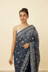 Mohey Indigo Blue Paisley Patterned Saree
